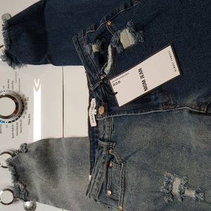 Two tone denim jeans